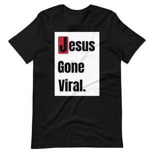 Open image in slideshow, Jesus Gone Viral Box Logo Black Short-Sleeve Unisex T-Shirt
