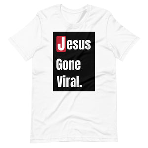 Open image in slideshow, Jesus Gone Viral - Box Logo White Short-Sleeve Unisex T-Shirt
