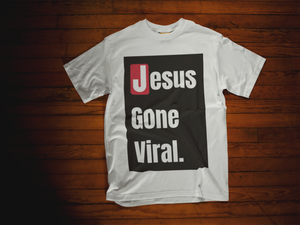 Jesus Gone Viral - Box Logo White Short-Sleeve Unisex T-Shirt