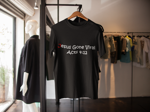 Jesus Gone Viral-Acts 4:12 "Red Letter J" Black Short-Sleeve Unisex T-Shirt